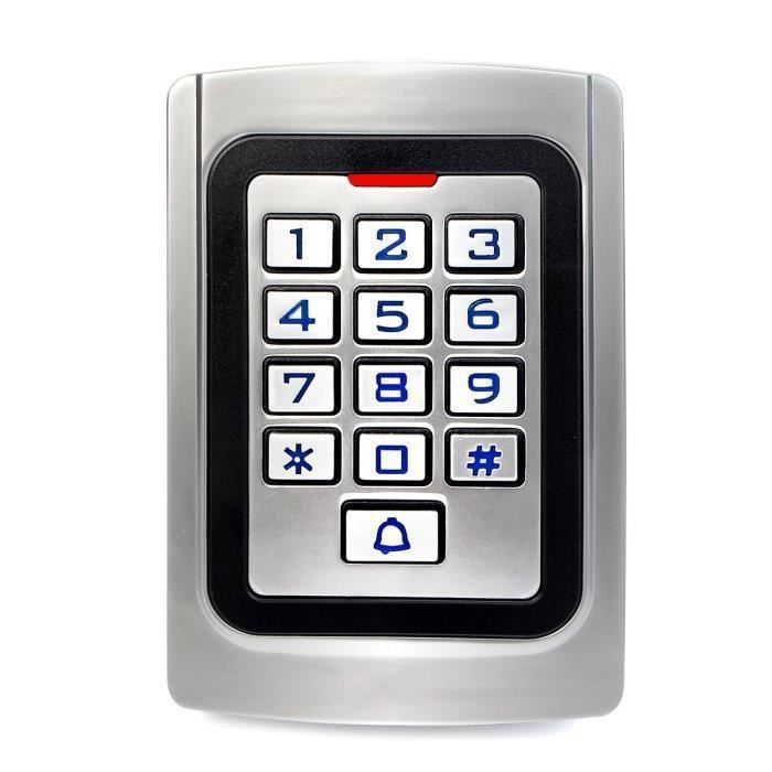 Digicode Métal Carré Étanche IP68 RFID 125KHz (K10-ID) 