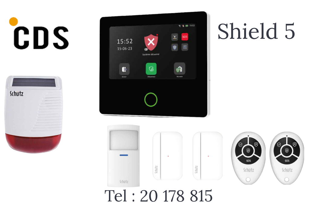 Kit Alarme Sans Fil Shield 5 avec sirène